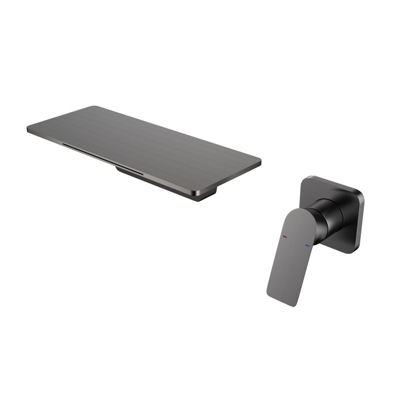 Waterfall spout design bathroom single hole sink faucet with single handle design, Gunmetal