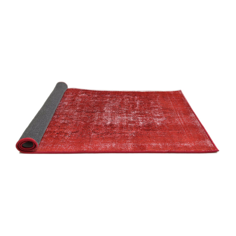Tapis de style oriental rouge, Rond 6 pi