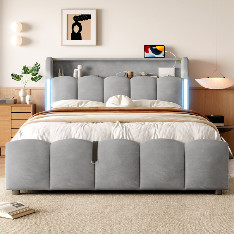 Ottoman Storage Bed, Grey