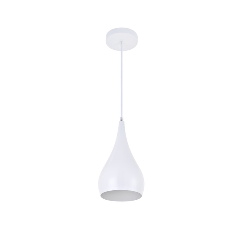 Luminaire suspendu en forme de goutte à 1 lumière Barok, Blanc