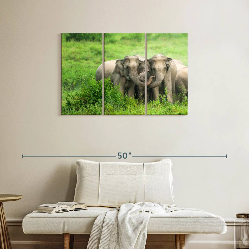 Brampt Asian Elephant Huddle, 24" H x 38" W