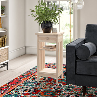 Manatuto Solid Wood End Table with Storage