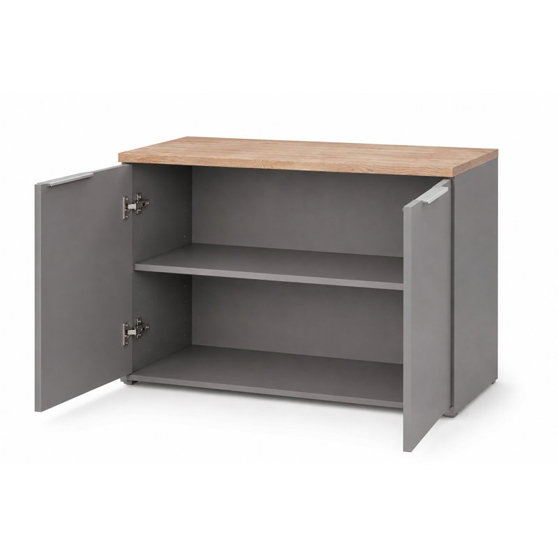 80cm Sideboard, Grey and Sonoma Oak