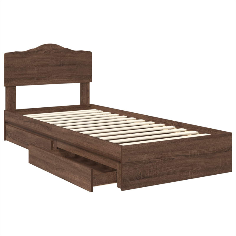 Bed, Small Single (2'6), Brown Oak