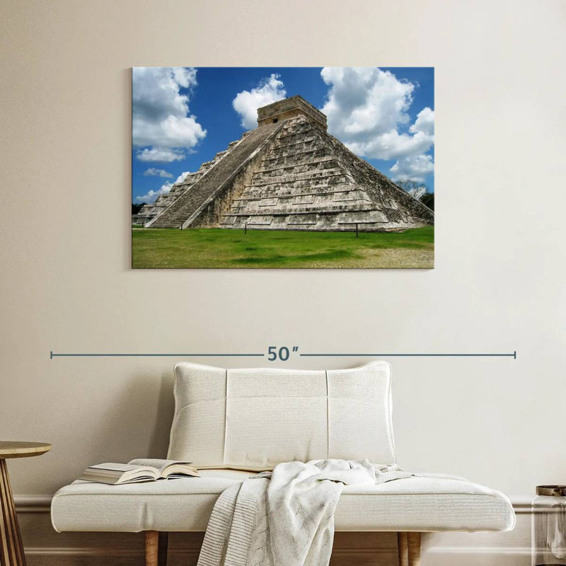 Ancient Mayan Temple, 26" H x 39" W