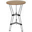 Table de bar ronde 23,5 po avec plateau imitation grain de bois, brun
