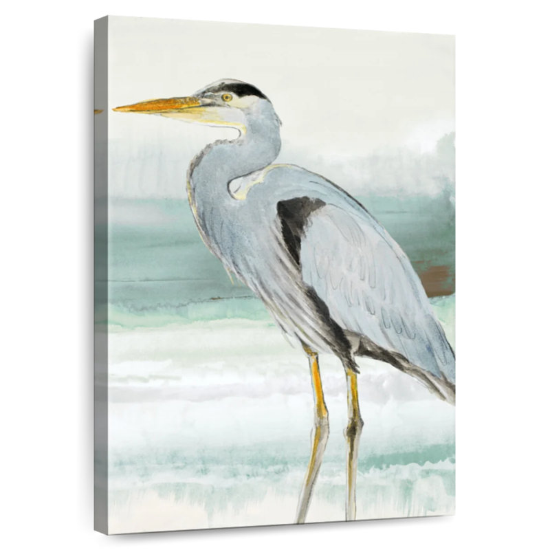 Brampt Heron On Seaglass I, 36" H x 24" W