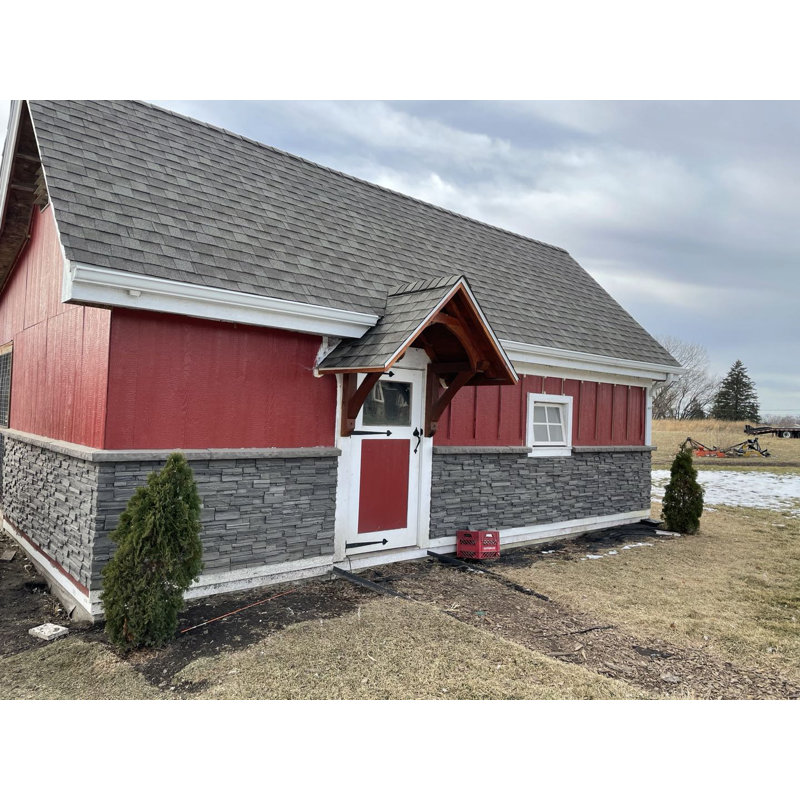 13" x 48.43" Stacked Stone Wall Paneling , Volcano Ash