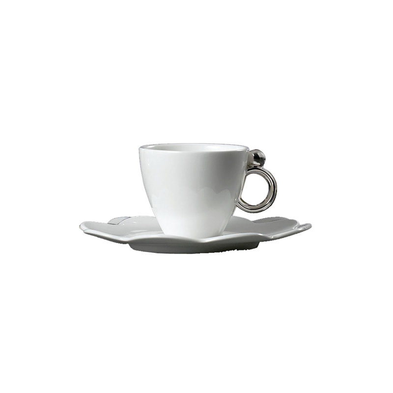 Platinum Rim Bone China Espresso Cup and Saucer Set