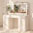 Boahaus Elara Extra-Large Vanity Desk with LED Mirror –  Makeup Vanity Designed as a Complete Dressing Station with Integrated Power and Speakers-106057669