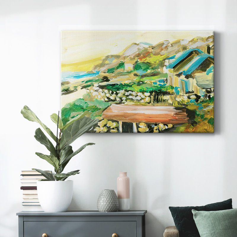 «Spring Village IV», toile tendue avec châssis, H 24 po x l 36 po