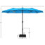 Parasol de marché rectangulaire avec base et 36 lumières à DEL Harworth 15 x 9 pi, bleu ciel-668612871