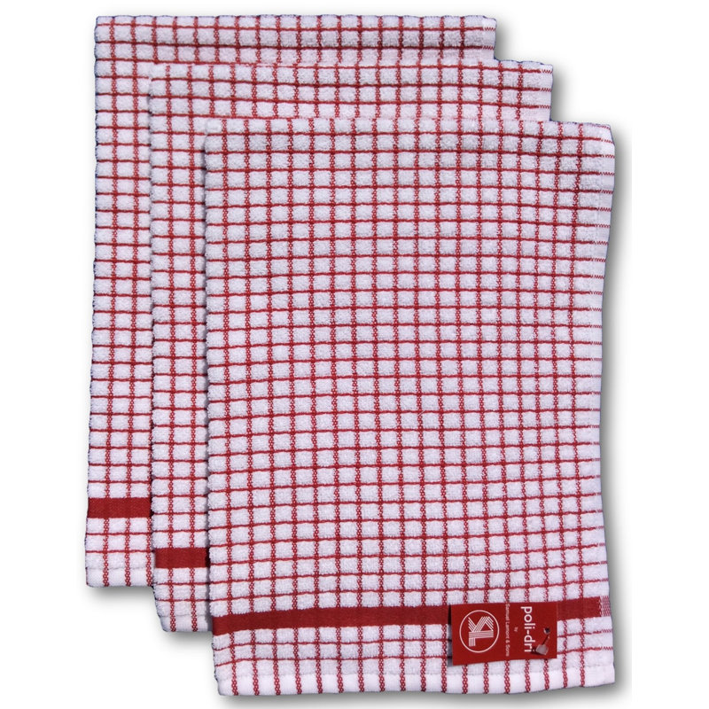 Linge de cuisine 3 pièces, Rouge