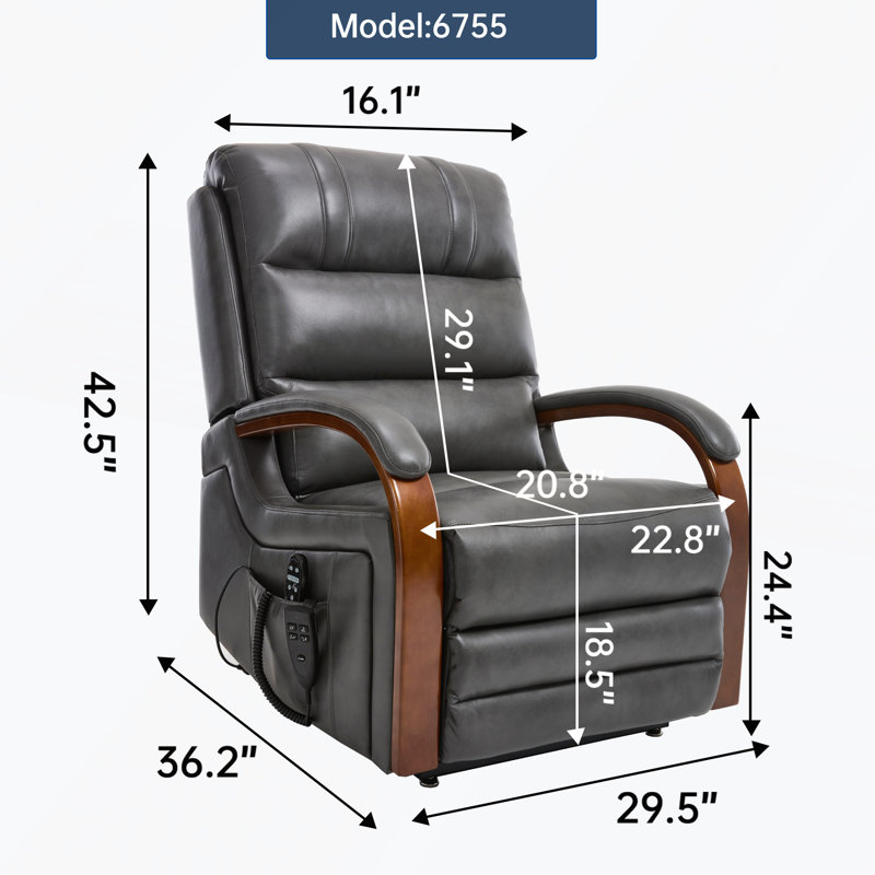 Power Lift Recliner Chair with Dual Motor and Heat Massage for Comfort and Support Up to 350 LBS, Gray