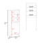 Au-dessus de l'armoire de toilette H 63 po, deux tablettes, porte double