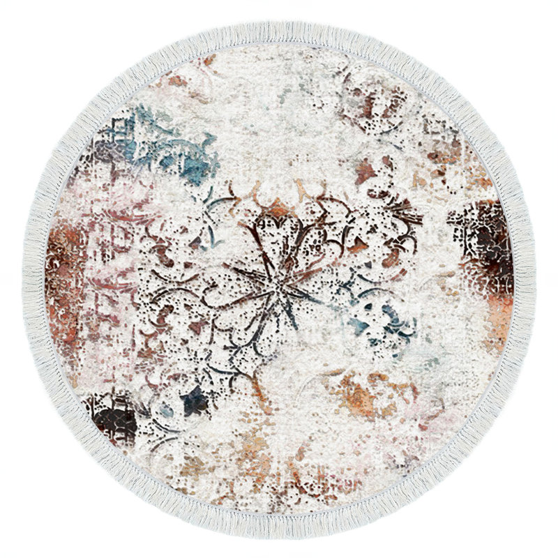 Seino Abstract Indoor Rug, Round  5'3" x 5'3" 