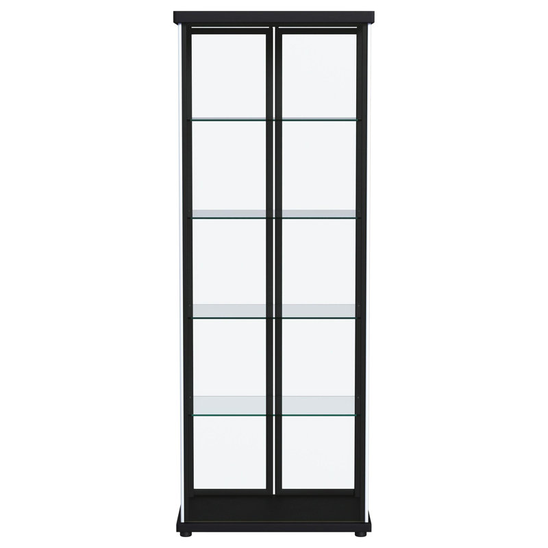 Speth 4-Shelf Display Curio Cabinet With LED Lighting Black