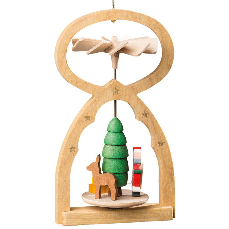  Ornement en forme de pyramide, père Noël, cerf, ornement de style allemand