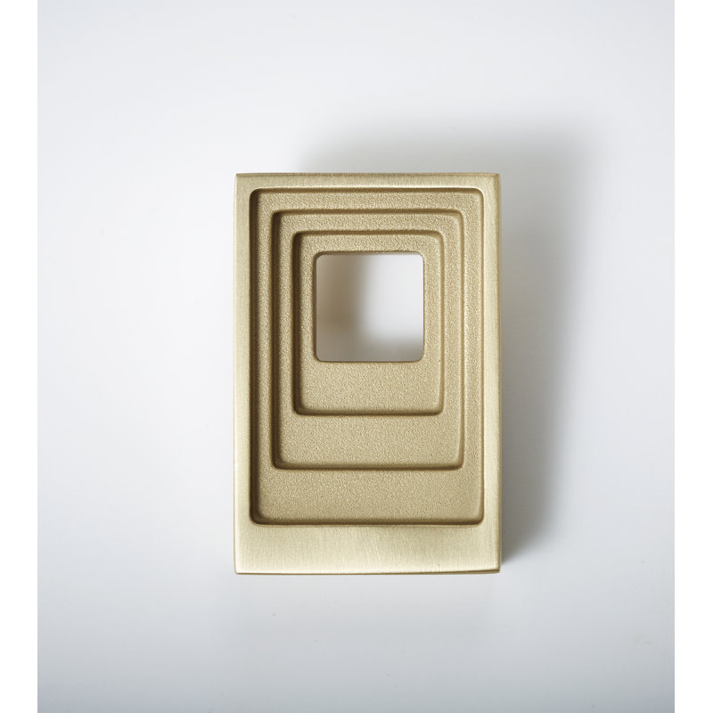 Step Geometric Knob, Satin Brass