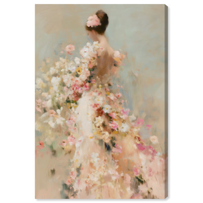 Flower Gown I Canvas Print Floral Glam Art by Art Remedy, Gallery Wrapped, 10 x 15