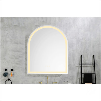 Miroir mural de salle de bain à DEL avec luminosité élevée, antibuée, gradateur et plusieurs options d'éclairage
