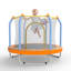 Trampoline pour enfants de 55 pouces pour l'intérieur et l'extérieur, avec panier de basketball et enceinte de sécurité