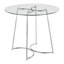 Table de salle à manger Cece en chrome avec plateau en verre transparent