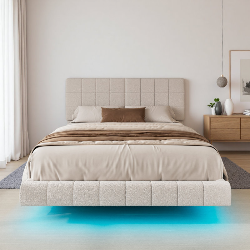Lit flottant avec lumière Boucle, Très grand lit