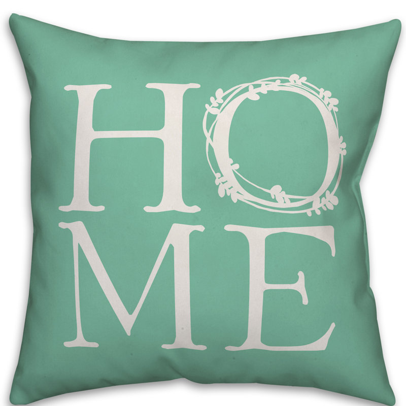  Coussin décoratif intérieur / extérieur Home Wreath, H 20 po x l 20 po, Vert menthe