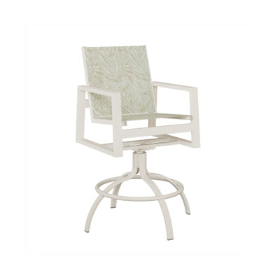 Berlin Gardens Vida Aluminum Swivel Bar Chair With Sling Fabric
