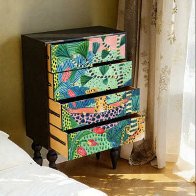 Ash Wood Five Drawer Cabinet