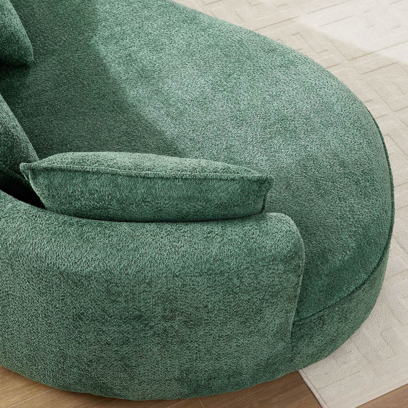 Canapé modulaire incurvé surdimensionné 124,8 po, Boucle verte, Orienté à droite