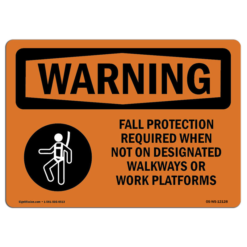 Osha Warning Sign, 18" H x 24" W x 0.1" D