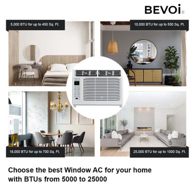 Climatiseur de fenêtre Bevoi 25 000 BTU en blanc 230 V