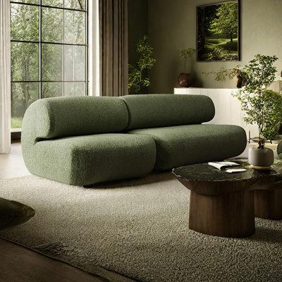 Wabi-sabi fabric sofa French in-line sofa Upholstered 110.23 " Sofa