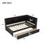 Lit simple en forme de L avec bibliothèques avec prises de courant, ports de chargement USB, deux tiroirs, espresso-239981686-239981683