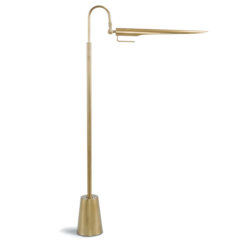 Raven Floor Lamp, Natural Brass