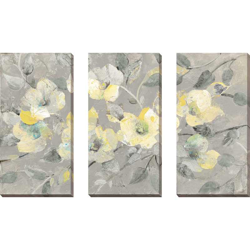 "Fading Spring Gray", ensemble de 3 impressions sur toile
