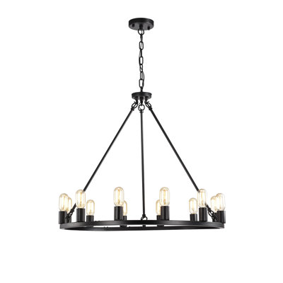 Atiye 12 - Light Wagon Wheel Chandelier
