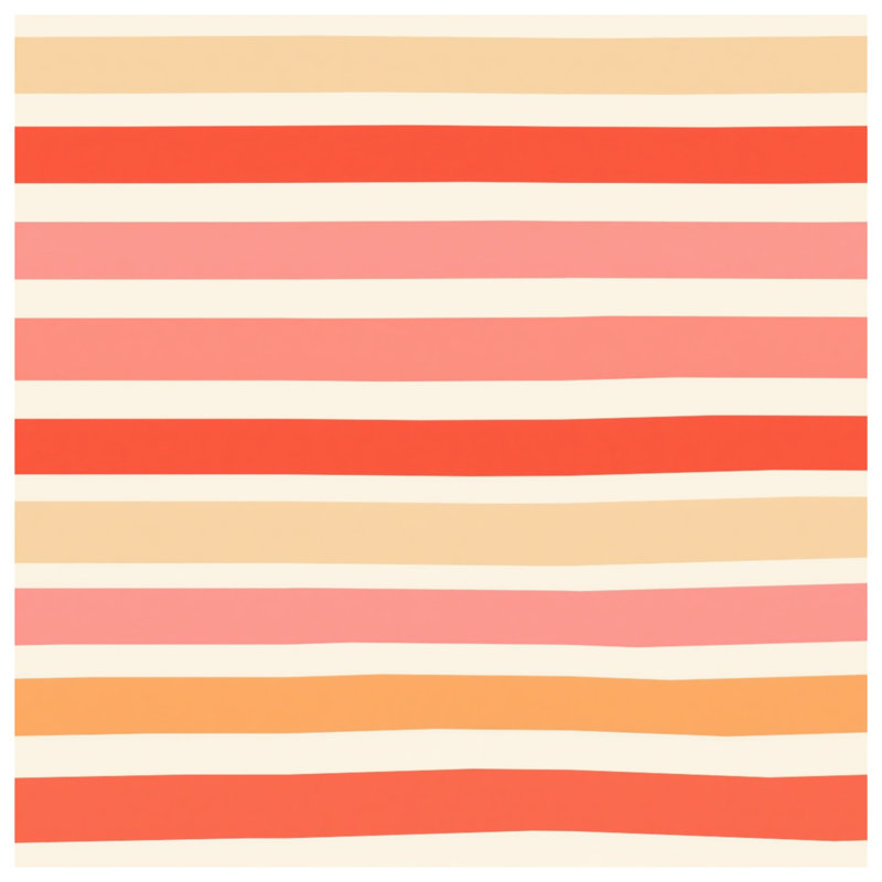 Red Orange Beige Stripes Comforter, King