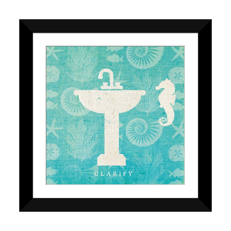 « ii », reproduction d’impression sur toile tendue Pacific Bath, Papier d'art encadré noir, H 16 po x l 16 po x P 1 po, Blanc