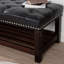 Banc rembourré avec base en bois