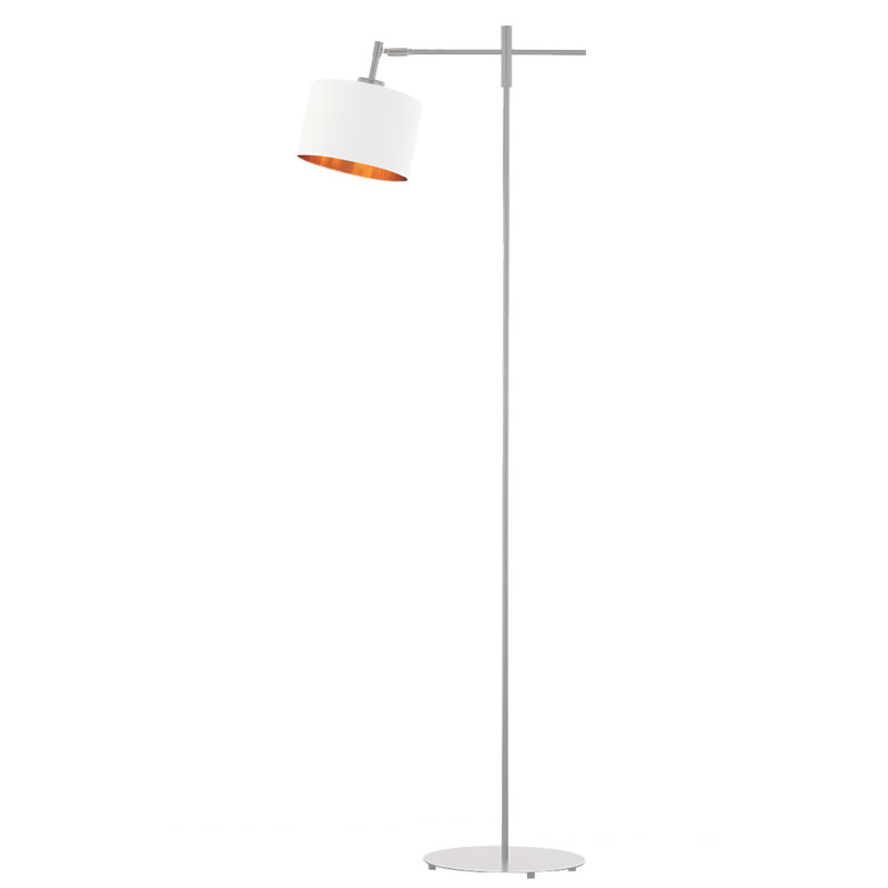 Brendi 145cm Swing Arm Floor Lamp, White, White