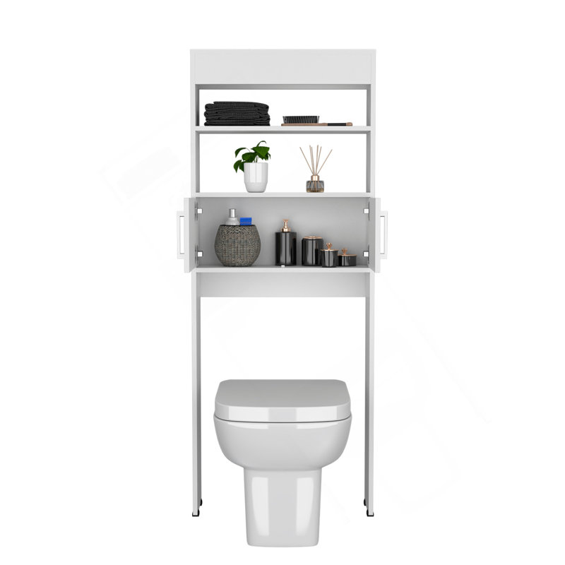 Madrid Over The Toilet Cabinet, Double Door, Two Shelves, White