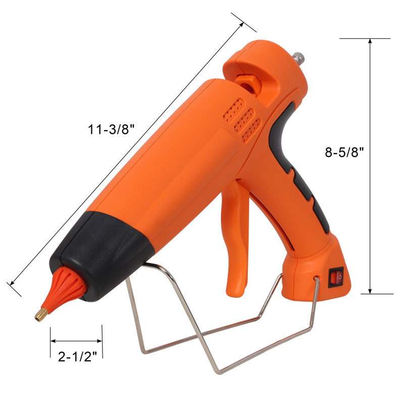Pistolet à colle chaude professionnel 550 W avec 4 buses interchangeables, Orange