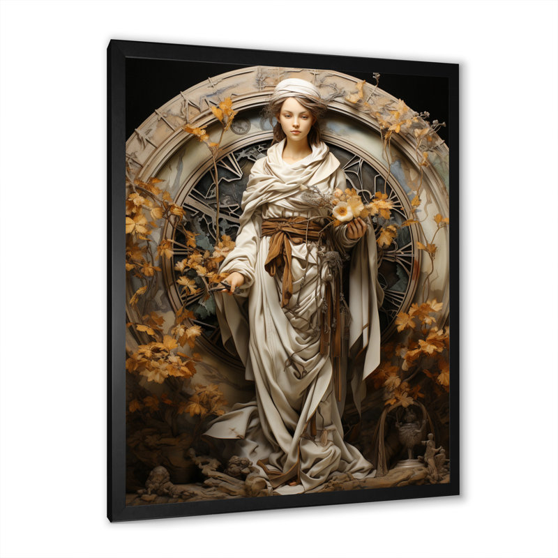 «Gold Buddhism Eupupuple Path» sur toile, Cadre photo noir, L 12 po x H 20 po