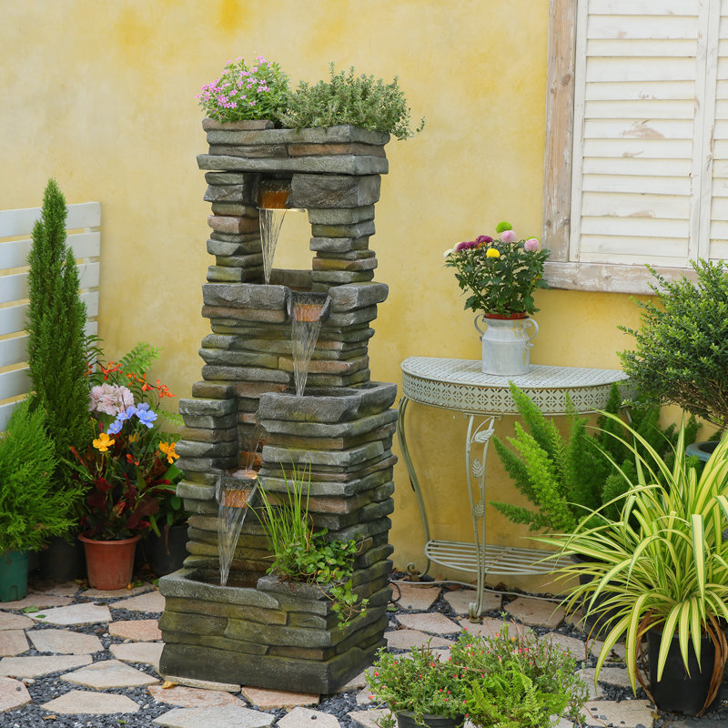 Fontaine de sol résistante aux intempéries avec lumière Blom