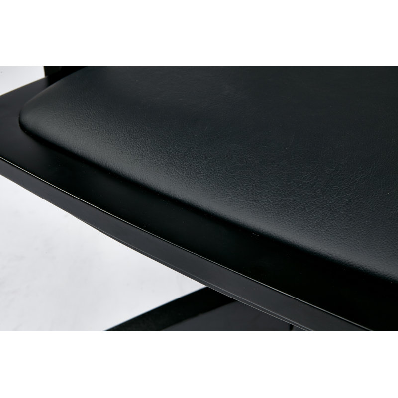 Genevieve Vinyl Bankers Chair, Black/Black