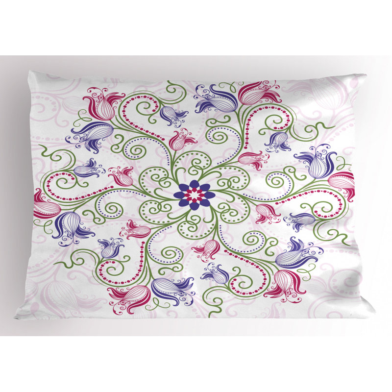 Taie décorative en microfibre de polyester bleu / vert / rose, Lit simple