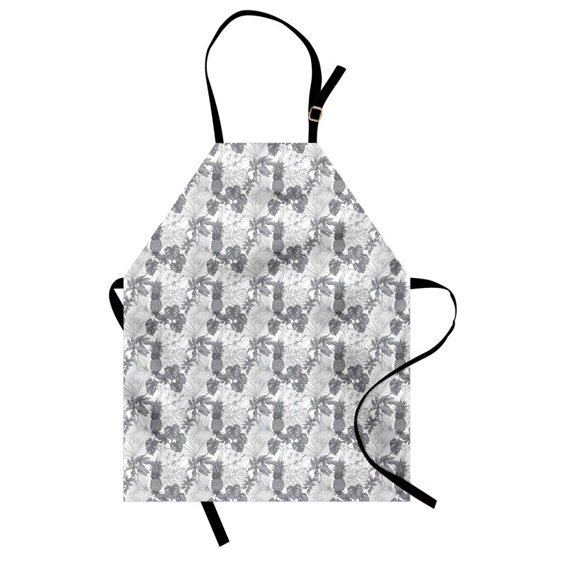Tablier tropical East Urban Home Plantation exotique unisexe taille adulte Dimgray blanc